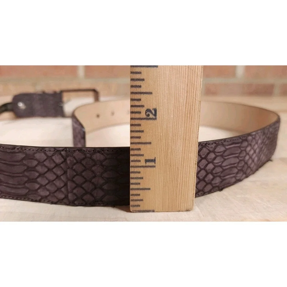 Mezlan Sueded Snake Skin Belt Purple‎ Gray Mens Size 40 Made in Spain 9975/35